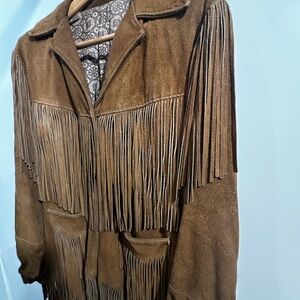 Vintage Suede Jacket with fringe |med/lrg